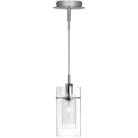 Searchlight Duo 1 - Sospensione a soffitto a 1 luce Cromo, Vetro Singolo, E14 (1/5)