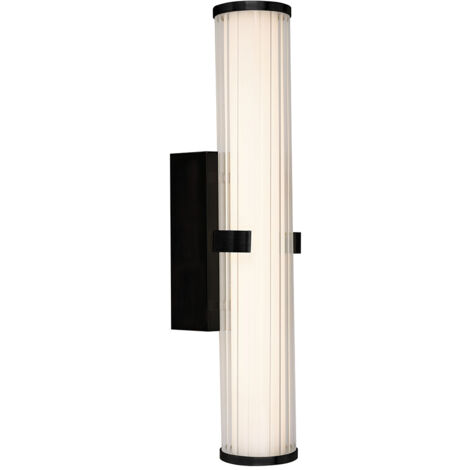 Applique Moderna Morsetto Acciaio Nero Vetro Bianco Led 19W 3000K (1/5)