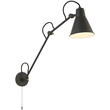 Searchlight Swing Arm Parete in metallo grigio chiaro (1/5)