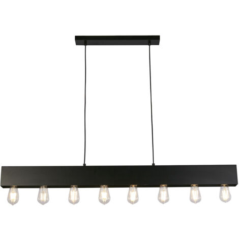 Searchlight Piano Lampada a sospensione Diner Bar a 8 luci in metallo nero opaco (1/5)