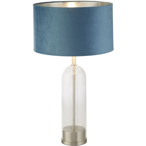 Lampada Scrivania Oxford Acciaio Ottone Velluto Verde Acqua 1 Luce E27 (1/5)