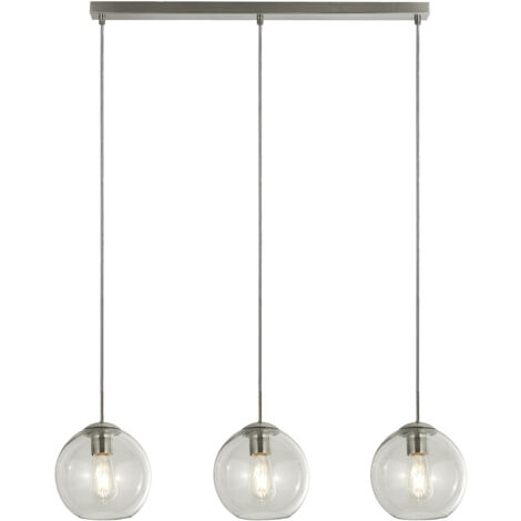 Searchlight Balls Lampada a sospensione a 3 barre luminose in metallo cromato e vetro trasparente (1/5)