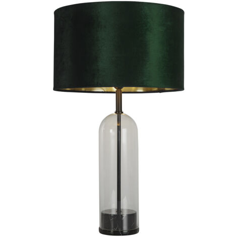 Lampada Da Scrivania Oxford Acciaio Ottone Tessuto Verde E Oro 1 Luce E27 (1/5)