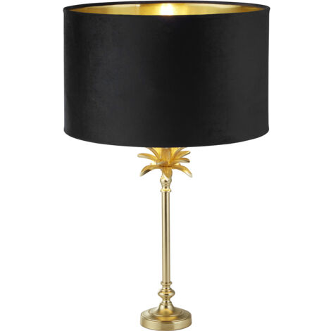 Lampada Da Scrivania Contemporanea Palma Metallo Ottone E Nero 1 Luce E27 (1/5)