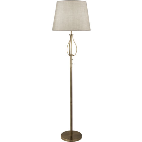 Piantana Contemporaneo Las Vegas Acciaio Ottone Tessuto Bianco 1 Luce E27 (1/5)