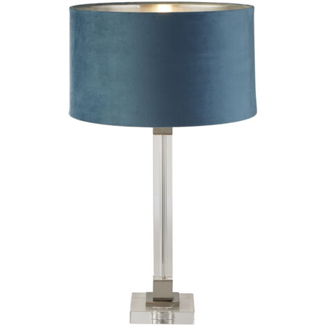 Lampada Da Scrivania Scarborough Cristallo Velluto Verde Acqua 1 Luce E27 (1/5)