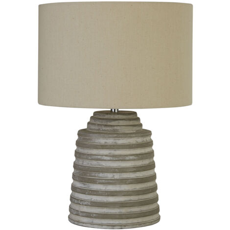 Lampada Da Scrivania Contemporanea Liana Cemento Cromo Tessuto 1 Luce E14 (1/3)