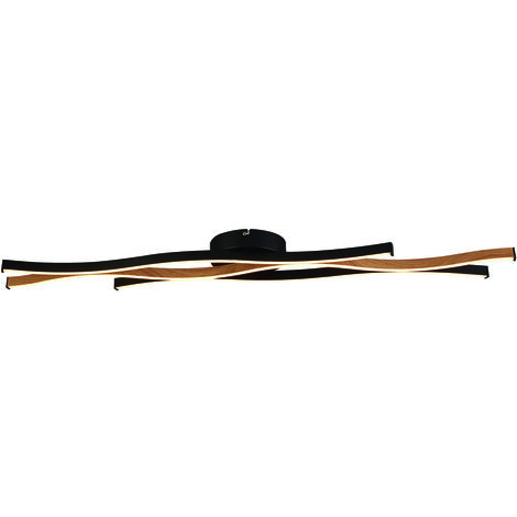 Bloom Plafoniera LED Swirl, colore nero con effetto legno (1/5)