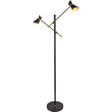 Piantana Industrial-Nordico Easel Acciaio Nero Oro Led 4W 3000K (1/5)