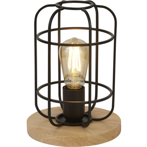 Abatjour Rustico-Country Visione Acciaio Nero Marrone 1 Luce E27 (1/5)