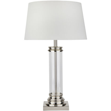 Lampada Da Scrivania Contemporanea Pedestal Acciaio Argento 1 Luce E27 (1/5)