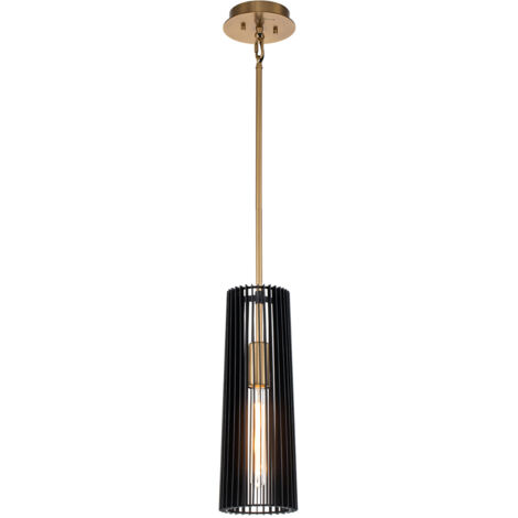 Elstead Kichler Linara Plafoniera a sospensione sottile nera e ottone naturale (1/5)