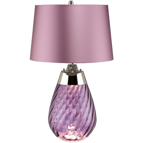Lampada Da Scrivania Contemporanea Lena Metallo Vetro Viola Prugna 1 Luce E27 (1/4)