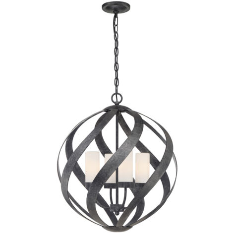 Elstead Quoizel Blacksmith Plafoniera a Sospensione Sferica Old Black, IP44 (1/5)