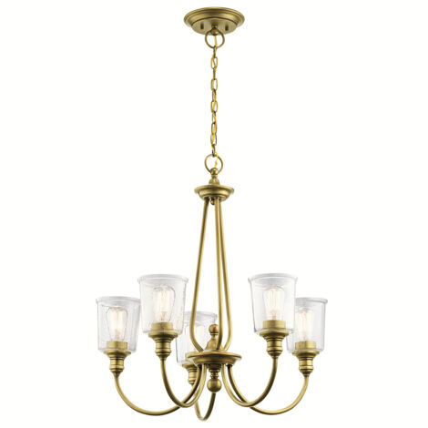 Lampadario a 5 luci Elstead Waverly, ottone naturale, attacco E27 (1/4)