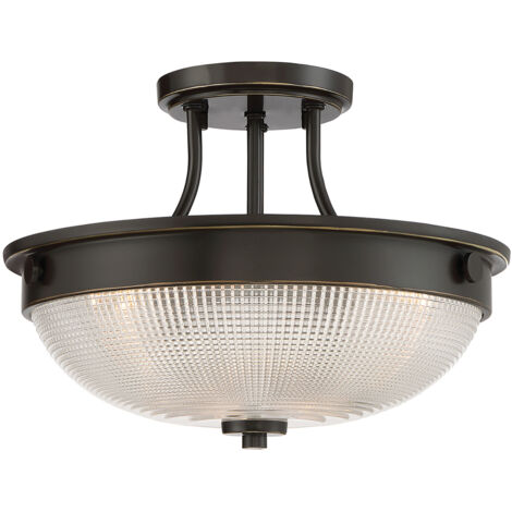 Lampadario Contemporaneo Mantle Vetro Bronzo Palladiano 2 Luci E27 (1/5)