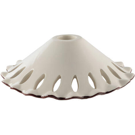 Diffusore In Ceramica Decorata A Mano Bianco E Marrone Diametro 30 Cm (1/2)