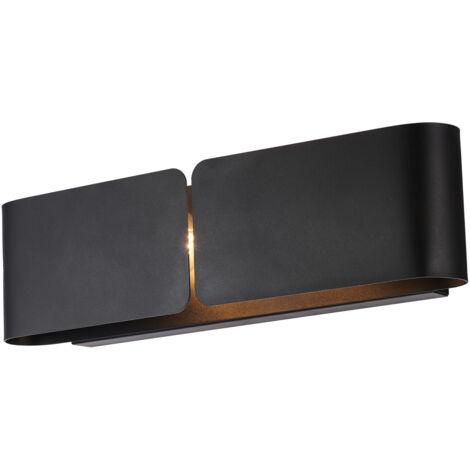 Applique con diffusore taglio laser in ferro laccato nero 2 luci (1/3)