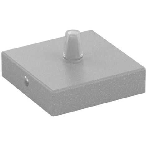 Rosone Quadrato Metallo Grigio 1 Foro 8X8Cm