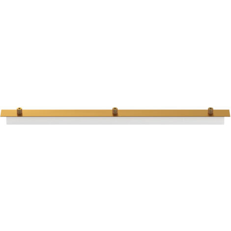 Rosone Rettangolare Metallo Ottone Satinato 3 Fori 60X4Cm