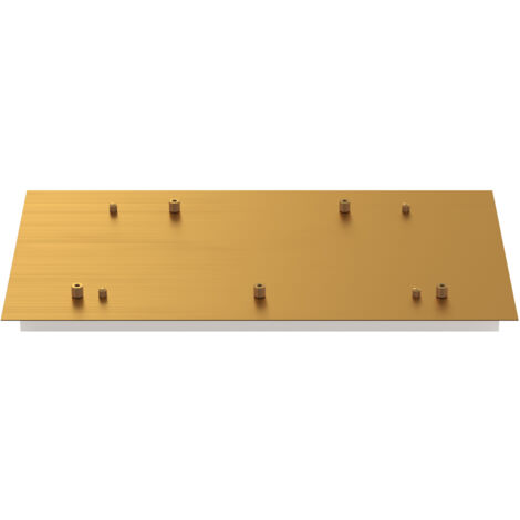 Rosone Rettangolare Metallo Ottone Satinato 5 Fori 60X35Cm
