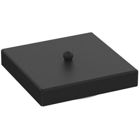 Rosone Quadrato Multiforo Metallo Nero 7 Uscite 14X14Cm