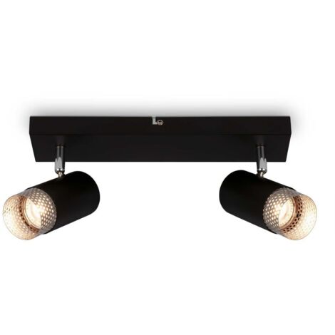 Spot Vintage Plek Metallo Cromo Opaco 2 Luci Gu10 (1/5)