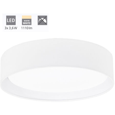 Plafoniera Pasteri Led Paralume Lino Bianco Ø32 Cm Eglo (1/5)