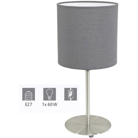 Lampada Da Tavolo Moderna Pasteri Acciaio Nichel Satinato Luce E27 Ip20 (1/5)