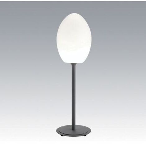 Piantana Esterno Contemporaneo Egg Termoplastica E Porcellana Grigio 1 Luce E27 (1/5)