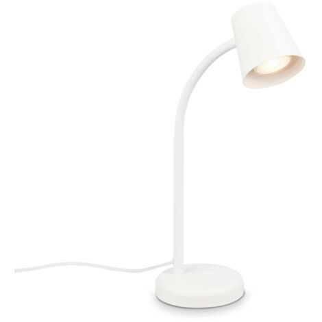 Lampada Da Tavolo Contemporanea Skriva Metallo Bianco 1 Luce Gu10
