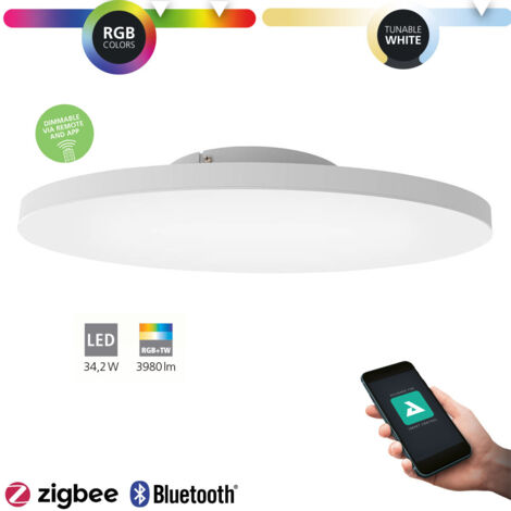 Plafoniera Moderna Turcona-Z Acciaio Bianco Luce Led Integrato 34,2W (1/5)
