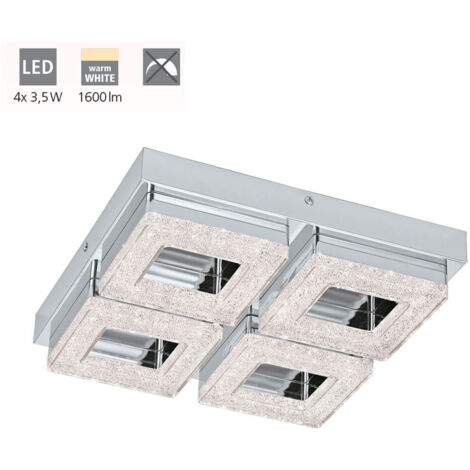 Plafoniera Moderna Fradelo Acciaio Cromo 4 Luci Led Integrato 3,5W (1/5)