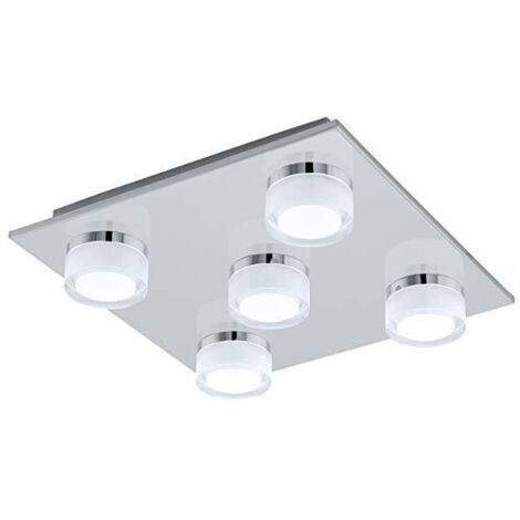 Plafoniera Contemporanea Romendo 1 Acciaio Cromo 5 Luci Led Integrato 5,4W (1/4)