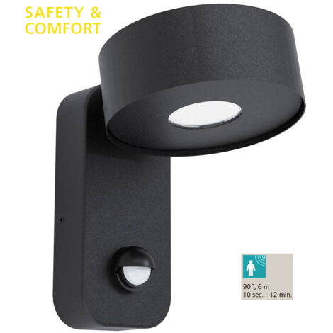 Applique Esterno Moderna Palosco Metallo Nero Policarbonato Trasp Led (1/5)