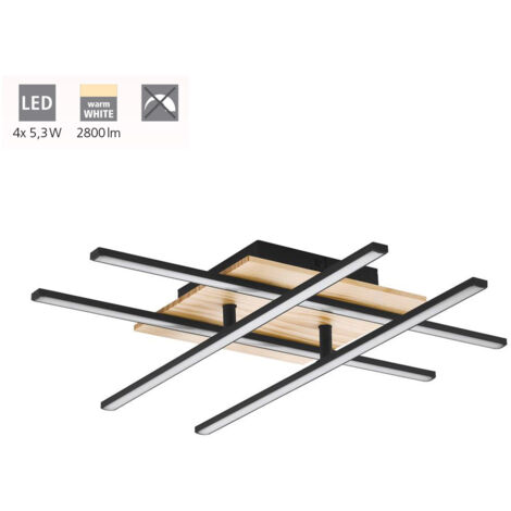 Plafoniera Moderna Marinello 1 Alluminio Nero 4 Luci Led Integrato 5,3W (1/3)