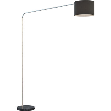Piantana Contemporanea Corner Marmo Basso Nero Tessuto Nero 1 Luce E27
