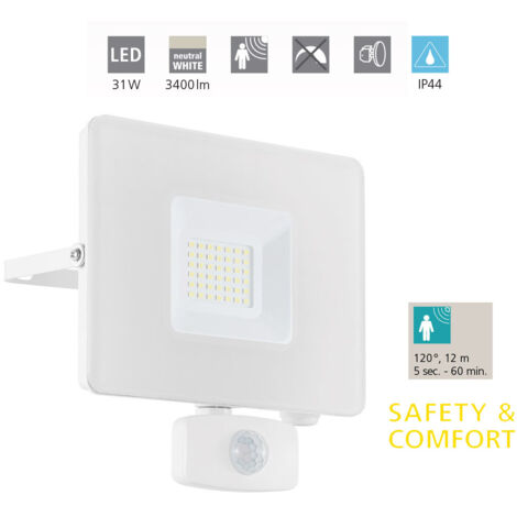 Faretto Esterno Moderno Faedo 3 Alluminio Bianco Sensore Led H19Cm (1/5)