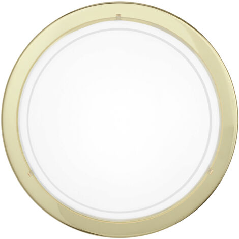 Plafoniera-Applique Contemporanea Planet 1 Acciaio Ottone Vetro Bianco E27