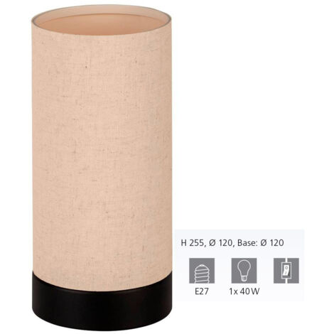 Lampada Da Tavolo Moderna Feniglia Acciaio Nero 1 Luce E27 (1/4)