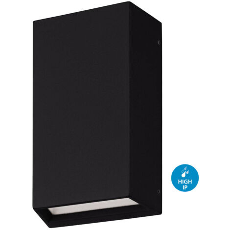 Applique Biemissione Esterno Spongano Alluminio Nero Policarbonato Trasp Led (1/5)