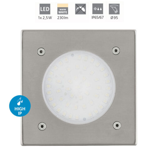 Segnapasso Esterno Quadrato Moderno Lamedo Acciaio Argento Vetro Bianco Led (1/5)