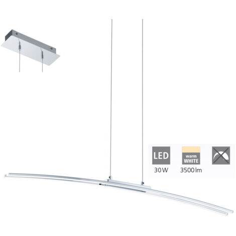 Lampadario A Sospensione Moderno Lasana Alluminio Cromo 1 Luce Led 30W 3500Lm (1/5)