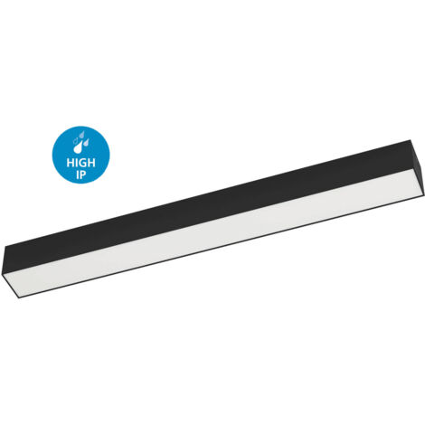 Plafoniera Grande Esterno Moderna Salitta Alluminio Nero Policarbonato Bianco Led (1/5)