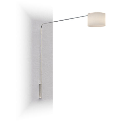 Piantana Contemporanea Corner Metallo Cromo Tessuto Bianco 1 Luce E27
