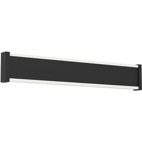 Applique Esterno Moderna Neviano Acciaio Nero Policarbonato Bianco Led 38Cm (1/2)