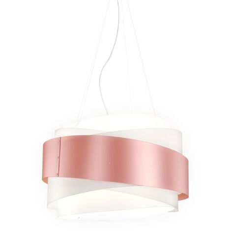 Lampadario a sospensione BEA una luce Rosa diametro 60x h38 cm (1/2)