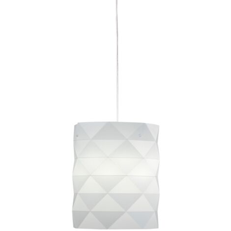 Sospensione Moderna Prisma Polilux ® Bianco E Metallo Cromo 1 Luce E27 D27Cm (1/2)