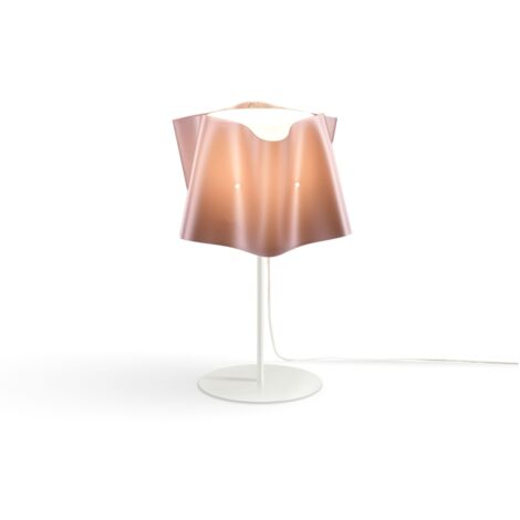 Lampada da tavolo con base e stelo metallo FOLIO paralume Rame diametro 25x h37 cm (1/2)