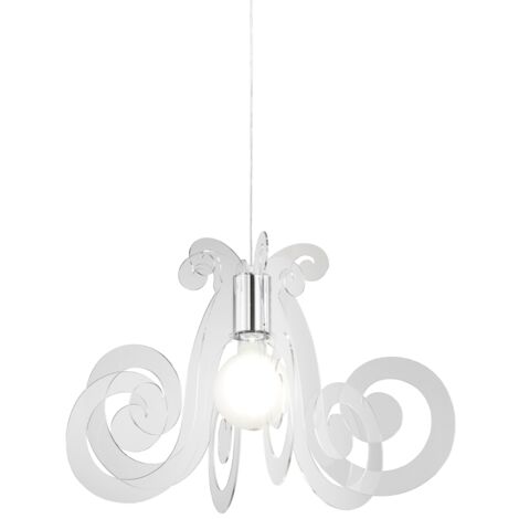 Lampadario a sospensione in Plexiglas MIZAR Trasparente diametro 64x h41 cm